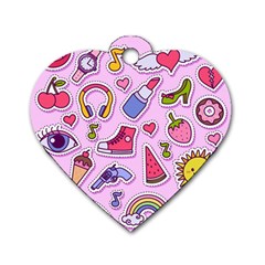 Fashion Patch Set Dog Tag Heart (two Sides) by Vaneshart