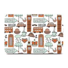 Seamless-pattern-with-london-elements-landmarks Plate Mats by Vaneshart