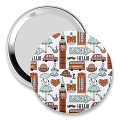 Seamless-pattern-with-london-elements-landmarks 3  Handbag Mirrors by Vaneshart