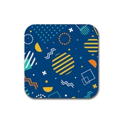 Flat-design-geometric-shapes-background Rubber Coaster (square)  by Vaneshart