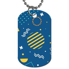 Flat-design-geometric-shapes-background Dog Tag (two Sides) by Vaneshart