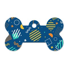 Flat-design-geometric-shapes-background Dog Tag Bone (one Side)