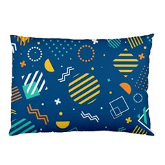 Flat-design-geometric-shapes-background Pillow Case by Vaneshart