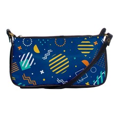 Flat-design-geometric-shapes-background Shoulder Clutch Bag by Vaneshart