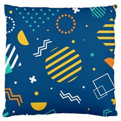 Flat-design-geometric-shapes-background Large Cushion Case (two Sides) by Vaneshart