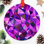 Triangular-shapes-background Round Ornament (Two Sides) Front