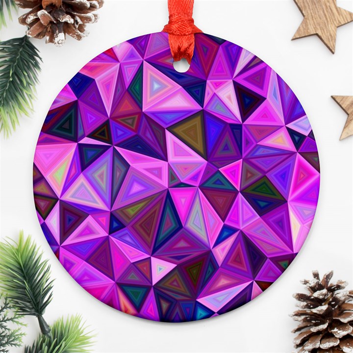 Triangular-shapes-background Round Ornament (Two Sides)