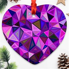 Triangular-shapes-background Heart Ornament (Two Sides)