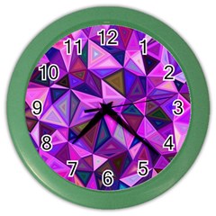 Triangular-shapes-background Color Wall Clock