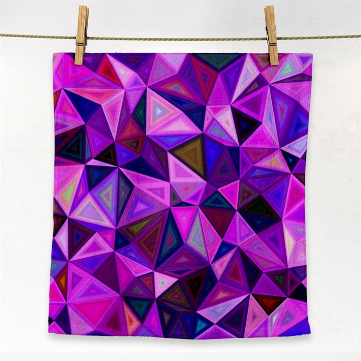 Triangular-shapes-background Face Towel