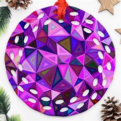 Triangular-shapes-background Round Filigree Ornament (Two Sides)