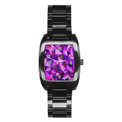 Triangular-shapes-background Stainless Steel Barrel Watch