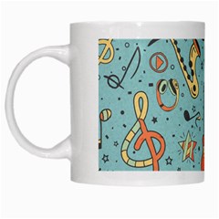 Seamless-pattern-musical-instruments-notes-headphones-player White Mugs by Vaneshart