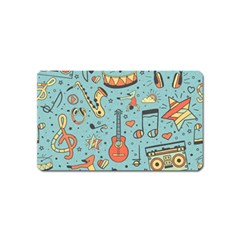 Seamless-pattern-musical-instruments-notes-headphones-player Magnet (name Card) by Vaneshart