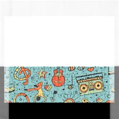 Seamless-pattern-musical-instruments-notes-headphones-player Rectangular Jigsaw Puzzl by Vaneshart