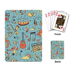 Seamless-pattern-musical-instruments-notes-headphones-player Playing Cards Single Design (rectangle)