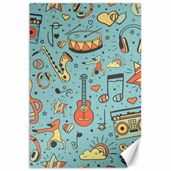 Seamless-pattern-musical-instruments-notes-headphones-player Canvas 20  X 30  by Vaneshart