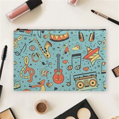 Seamless-pattern-musical-instruments-notes-headphones-player Cosmetic Bag (large) by Vaneshart