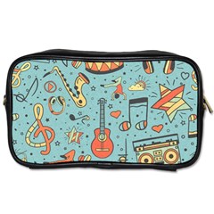 Seamless-pattern-musical-instruments-notes-headphones-player Toiletries Bag (one Side) by Vaneshart