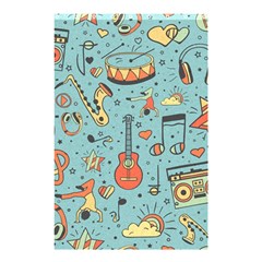 Seamless-pattern-musical-instruments-notes-headphones-player Shower Curtain 48  X 72  (small)  by Vaneshart