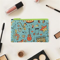 Seamless-pattern-musical-instruments-notes-headphones-player Cosmetic Bag (xs)