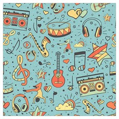 Seamless-pattern-musical-instruments-notes-headphones-player Long Sheer Chiffon Scarf  by Vaneshart