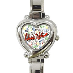 Music-color-elements Heart Italian Charm Watch by Vaneshart