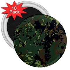 Military Background Grunge 3  Magnets (10 Pack)  by Vaneshart