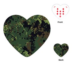 Military Background Grunge Playing Cards Single Design (heart) by Vaneshart