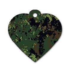 Military Background Grunge Dog Tag Heart (one Side) by Vaneshart