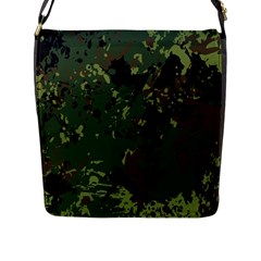 Military Background Grunge Flap Closure Messenger Bag (l) by Vaneshart