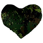 Military background grunge Large 19  Premium Flano Heart Shape Cushions Back