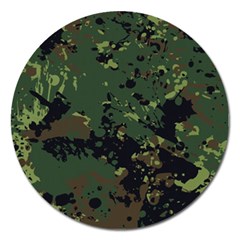 Military Background Grunge-style Magnet 5  (round) by Vaneshart