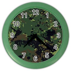 Military Background Grunge-style Color Wall Clock by Vaneshart