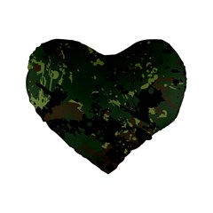 Military Background Grunge-style Standard 16  Premium Heart Shape Cushions by Vaneshart