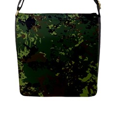 Military Background Grunge-style Flap Closure Messenger Bag (l) by Vaneshart