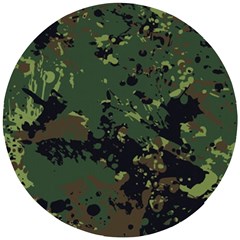 Military Background Grunge-style Wooden Puzzle Round by Vaneshart