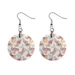 Pattern-with-hand-drawn-butterflies Mini Button Earrings Front