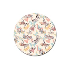 Pattern-with-hand-drawn-butterflies Magnet 3  (round) by Vaneshart