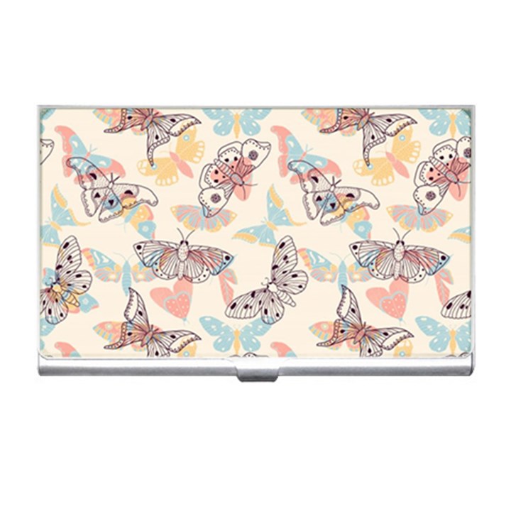 Pattern-with-hand-drawn-butterflies Business Card Holder