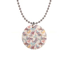 Pattern-with-hand-drawn-butterflies 1  Button Necklace