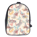 Pattern-with-hand-drawn-butterflies School Bag (XL) Front