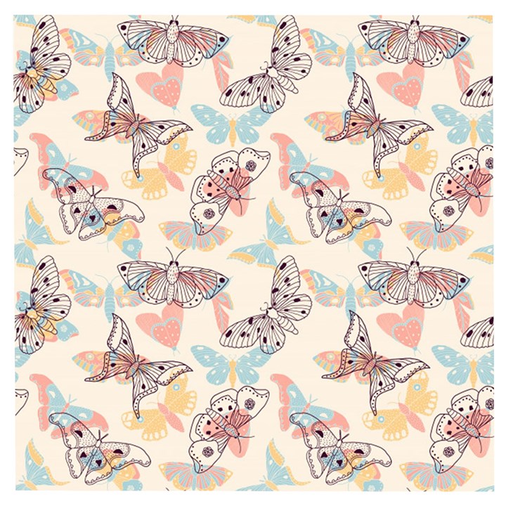 Pattern-with-hand-drawn-butterflies Wooden Puzzle Square