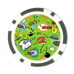 Modern-comics-background-pattern-with-bombs-lightening-jagged-clouds-speech-bubbles Poker Chip Card Guard (10 Pack) by Vaneshart