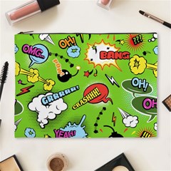 Modern-comics-background-pattern-with-bombs-lightening-jagged-clouds-speech-bubbles Cosmetic Bag (xl) by Vaneshart