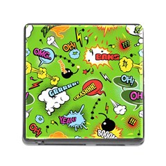 Modern-comics-background-pattern-with-bombs-lightening-jagged-clouds-speech-bubbles Memory Card Reader (square 5 Slot) by Vaneshart