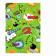 Modern-comics-background-pattern-with-bombs-lightening-jagged-clouds-speech-bubbles Small Garden Flag (two Sides) by Vaneshart