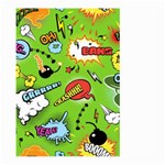 Modern-comics-background-pattern-with-bombs-lightening-jagged-clouds-speech-bubbles Large Garden Flag (Two Sides) Front