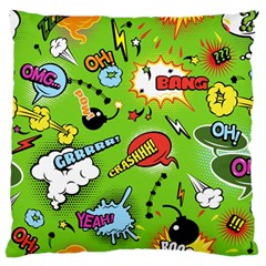 Modern-comics-background-pattern-with-bombs-lightening-jagged-clouds-speech-bubbles Standard Flano Cushion Case (two Sides) by Vaneshart