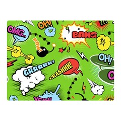 Modern-comics-background-pattern-with-bombs-lightening-jagged-clouds-speech-bubbles Double Sided Flano Blanket (mini)  by Vaneshart